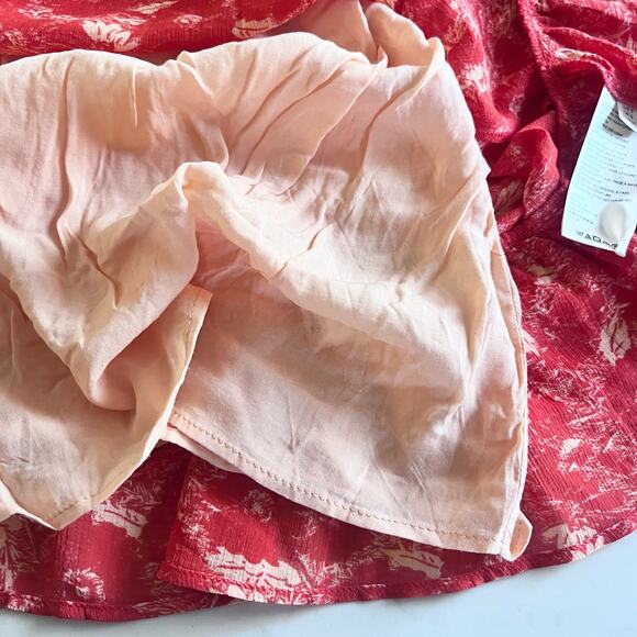 Free People These Dreams Orange & Ivory Floral Boho Long Sleeve Dress Small - Picture 10 of 12